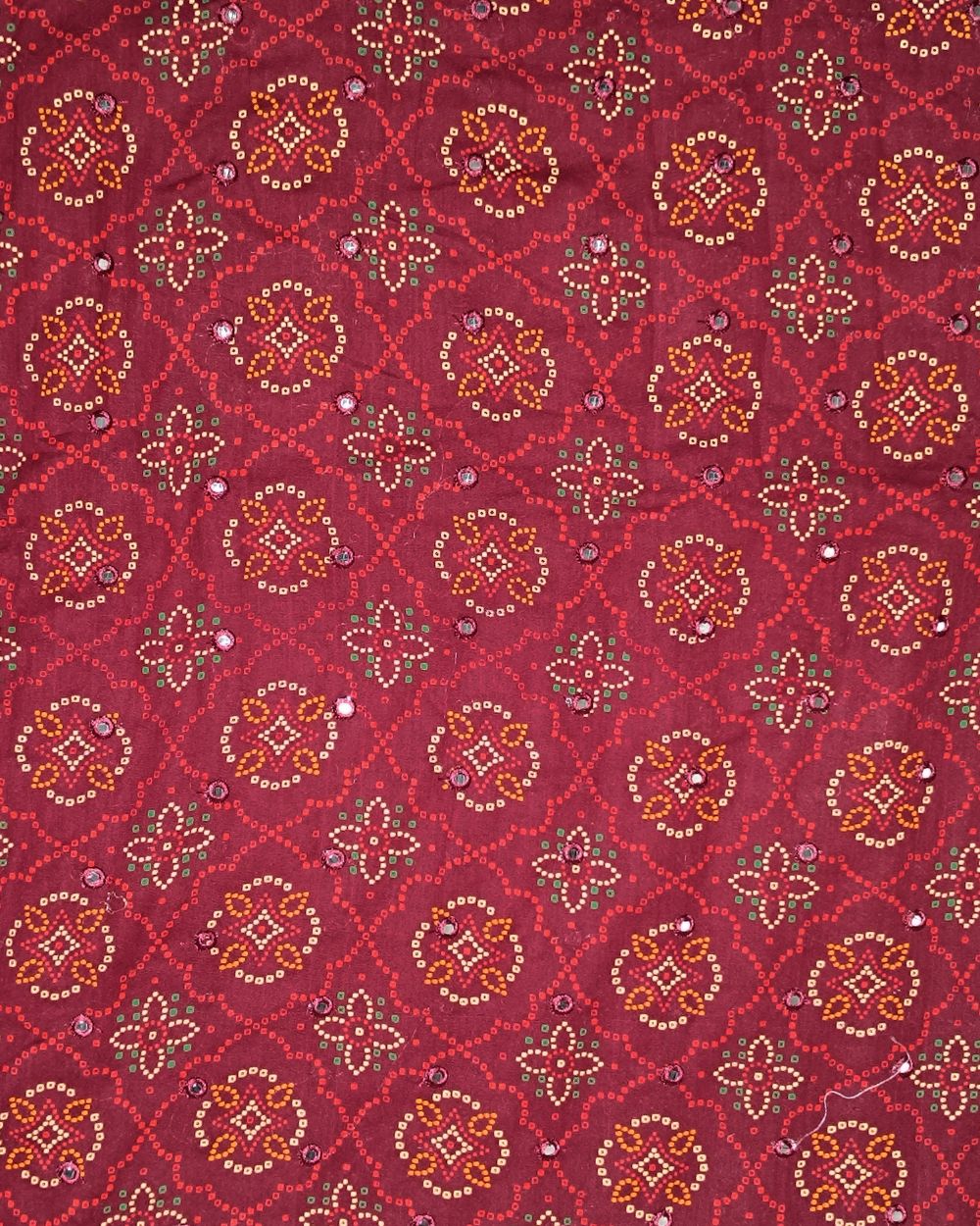 Cotton Abla Work Maroon Colour 44 Inches Width