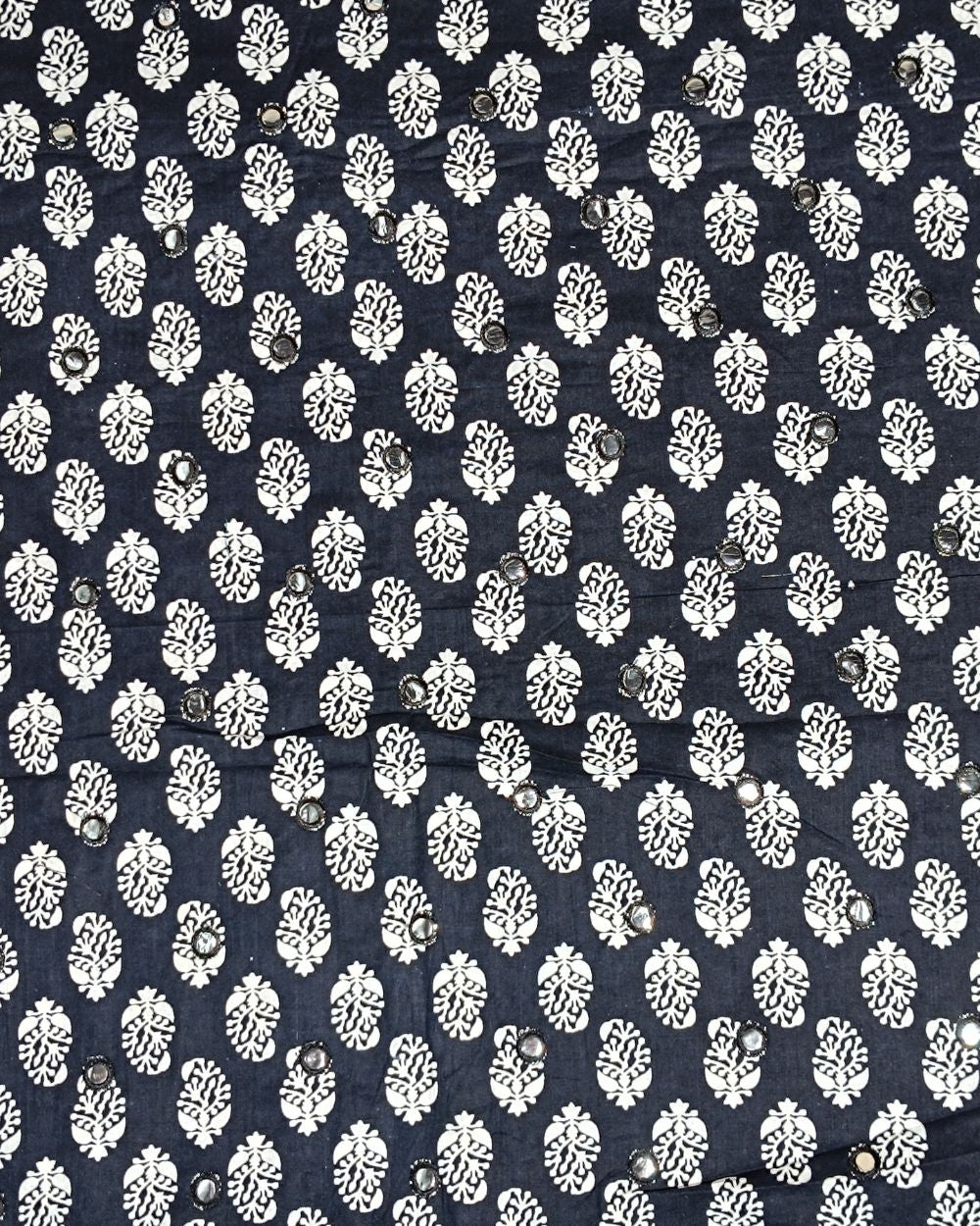 Cotton Abla Work Black Colour 44 Inches Width