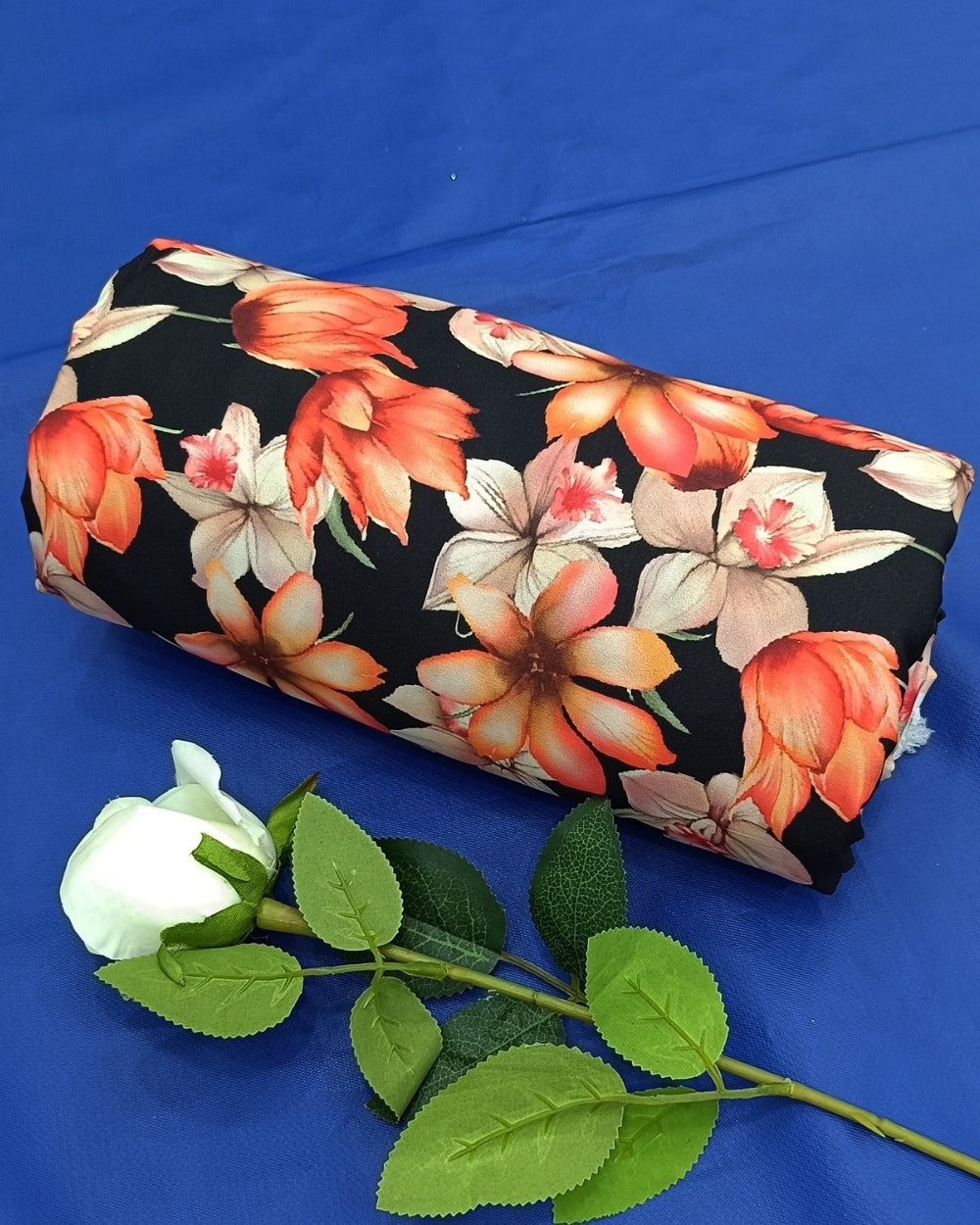 Printed Crepe Digital Black Colour 44 Inches Width