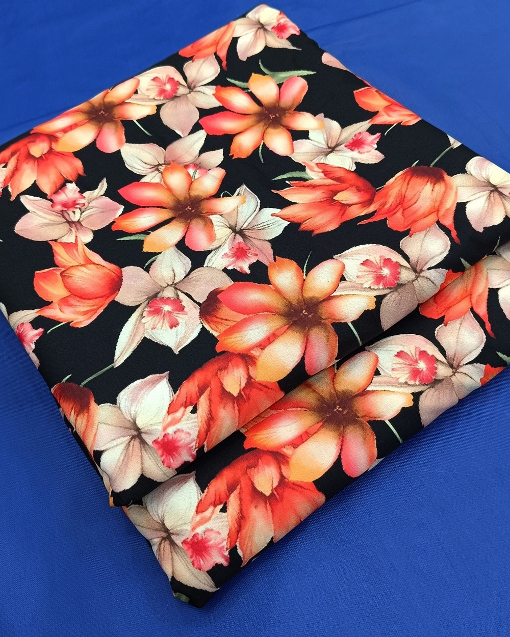 Printed Crepe Digital Black Colour 44 Inches Width