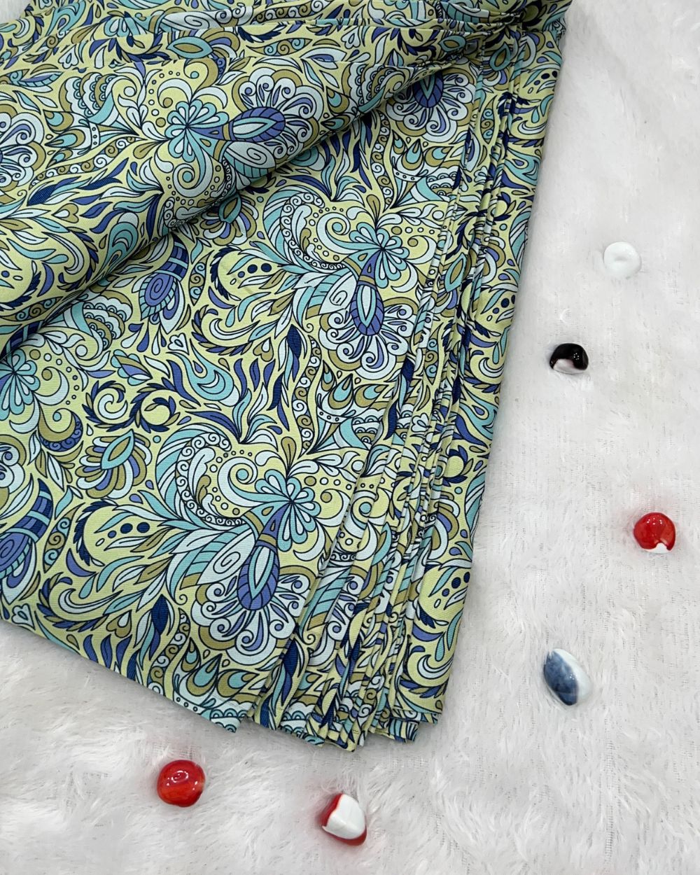 Printed Cotton Mix Pashmina Pista Colour 42 Inches Width