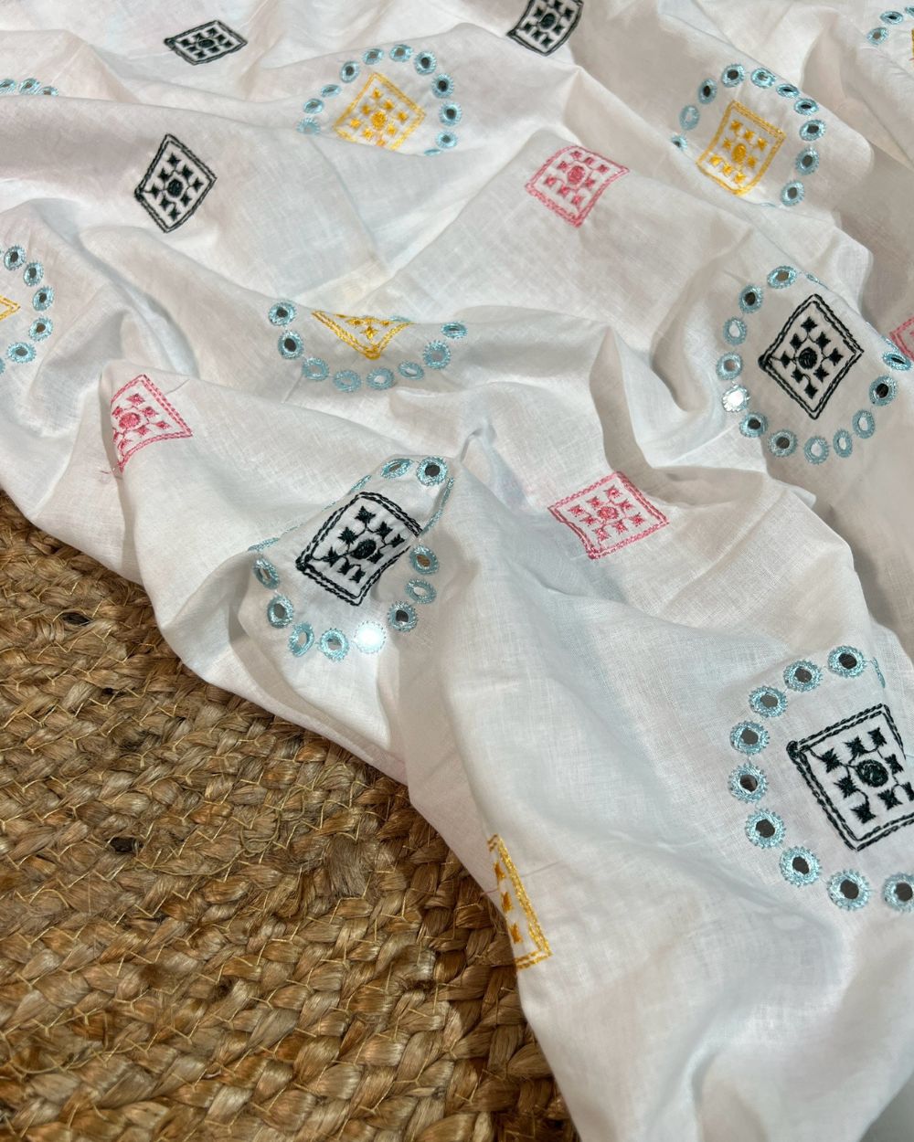 Cotton Work White Colour 44 Inches Width