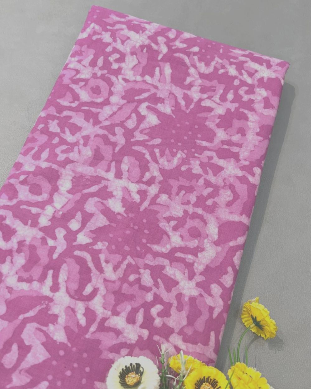 Cotton Dabu Hand Block Print Pink Colour 44 Inches Width