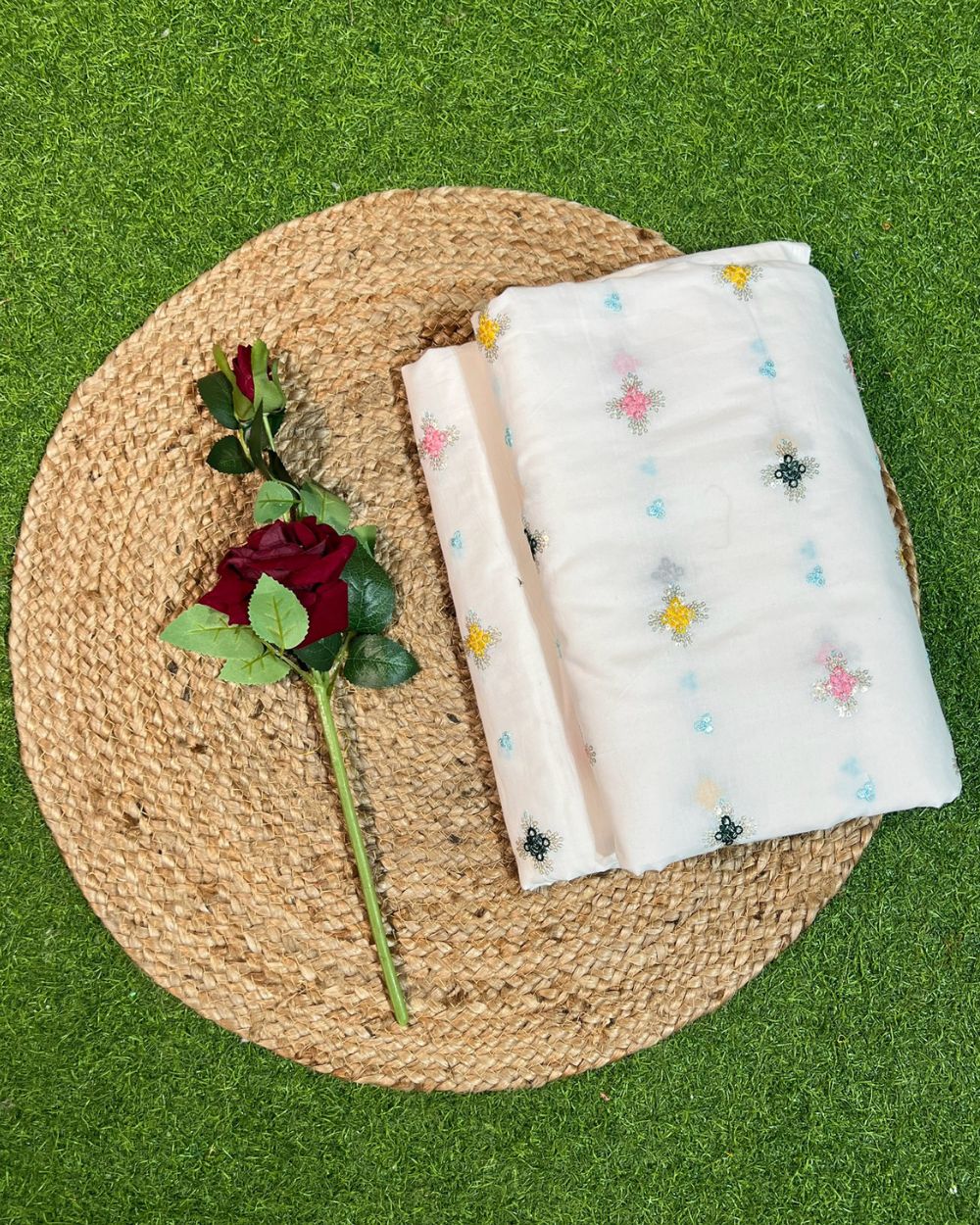 Cotton Work White Colour 44 Inches Width