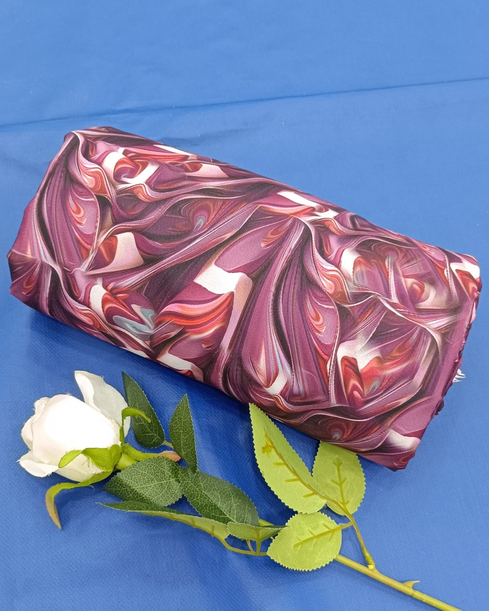 Printed Crepe Digital Wine Colour 44 Inches Width