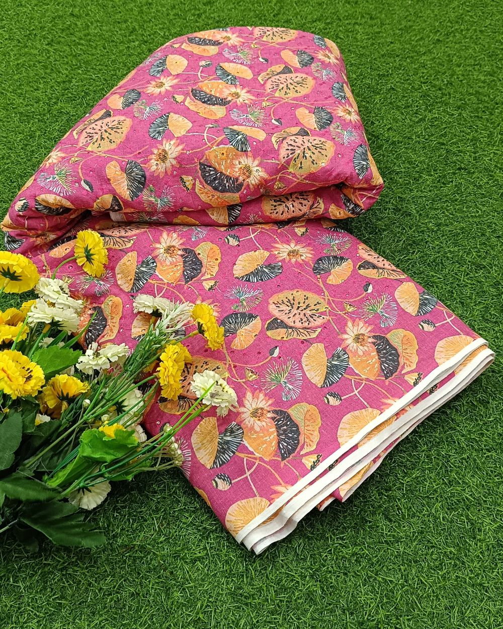 Printed Hakoba Cotton Pink Colour 42 Inches Width