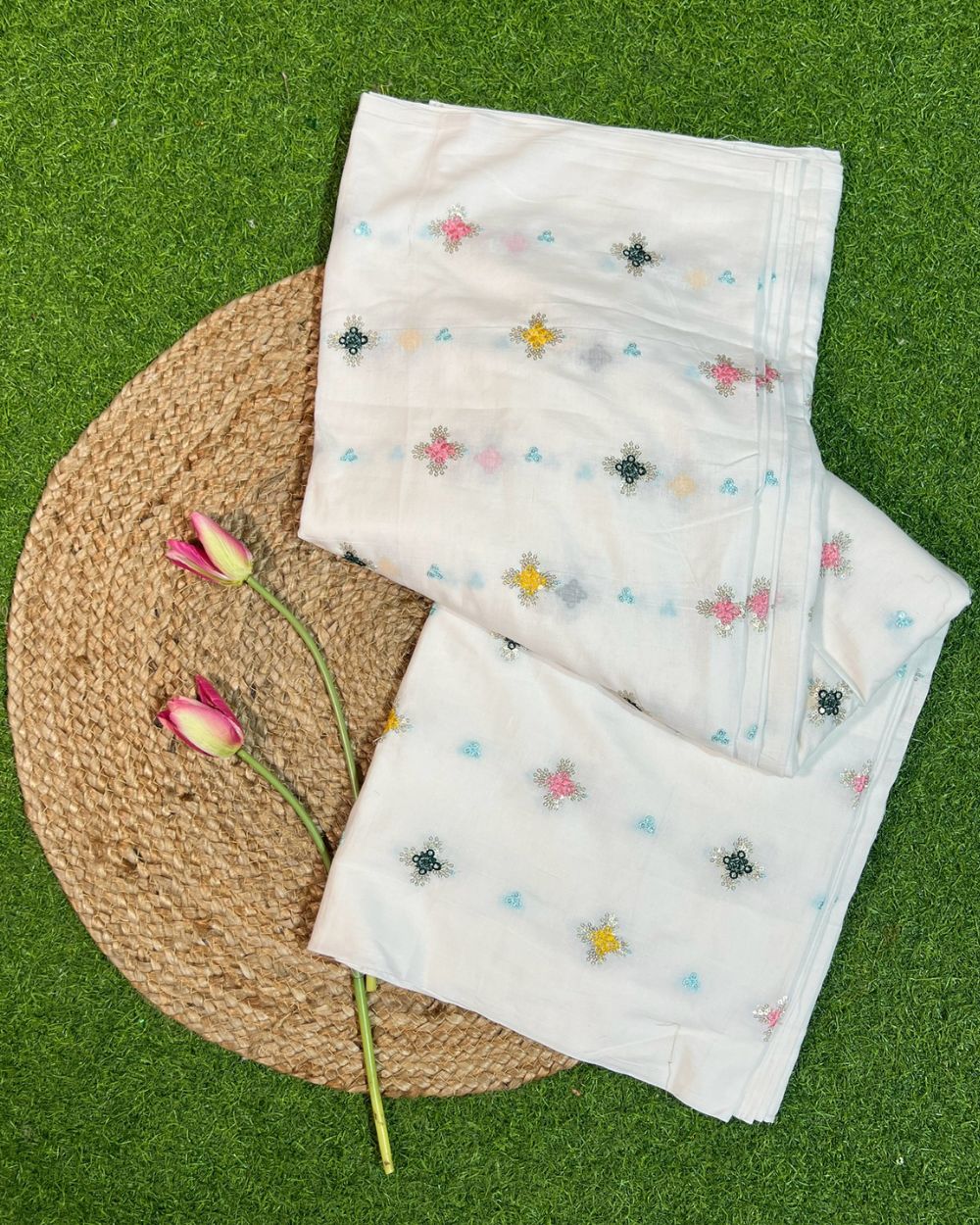 Cotton Work White Colour 44 Inches Width