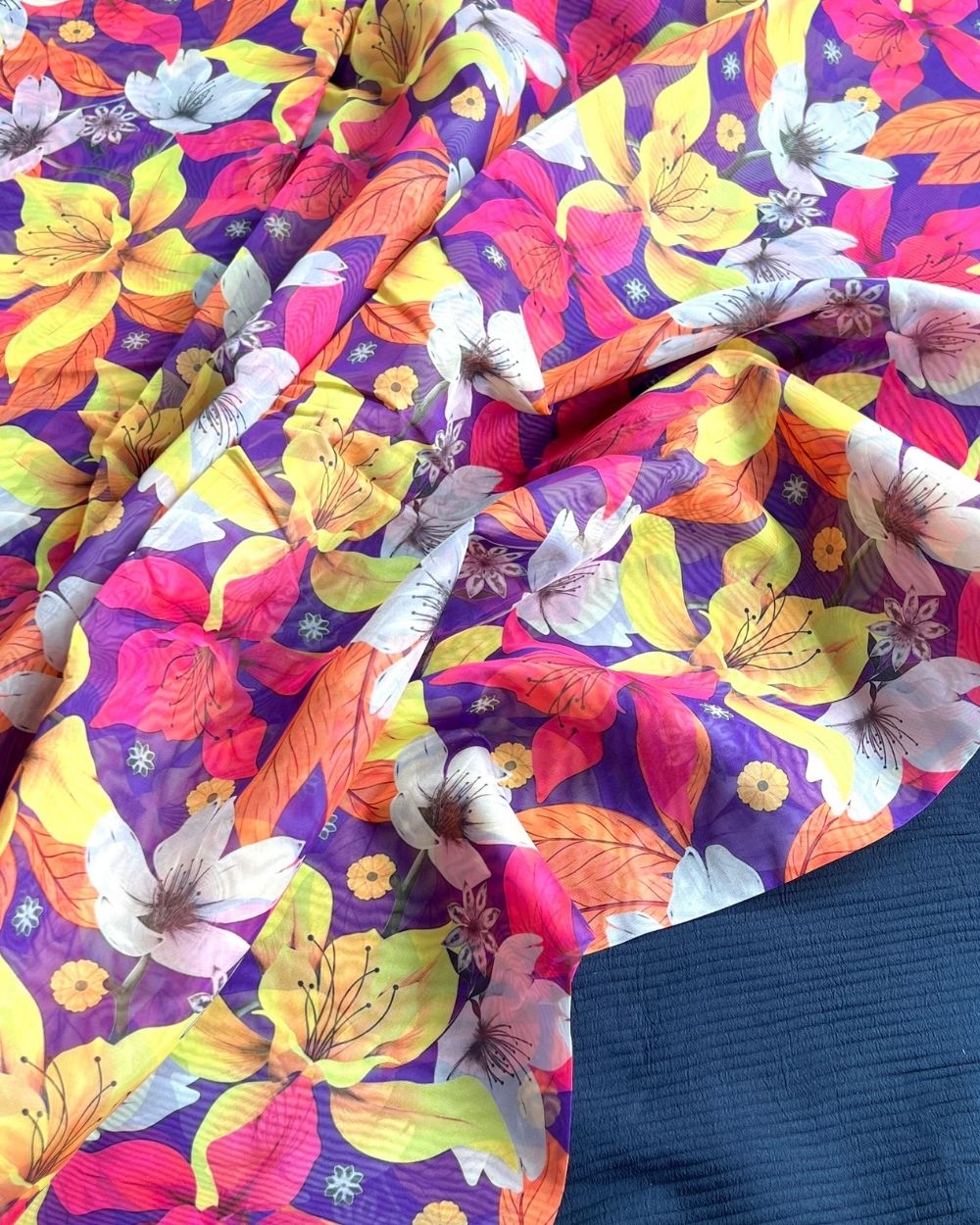 Premium Printed Organza Multicolor 42 Inches Width