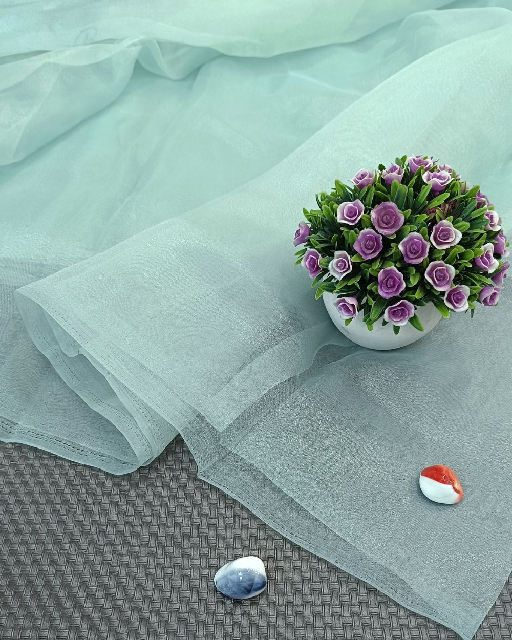 Plain Organza Powder Blue Colour 45 Inches Width
