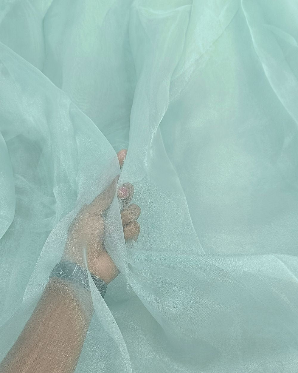 Plain Organza Powder Blue Colour 45 Inches Width