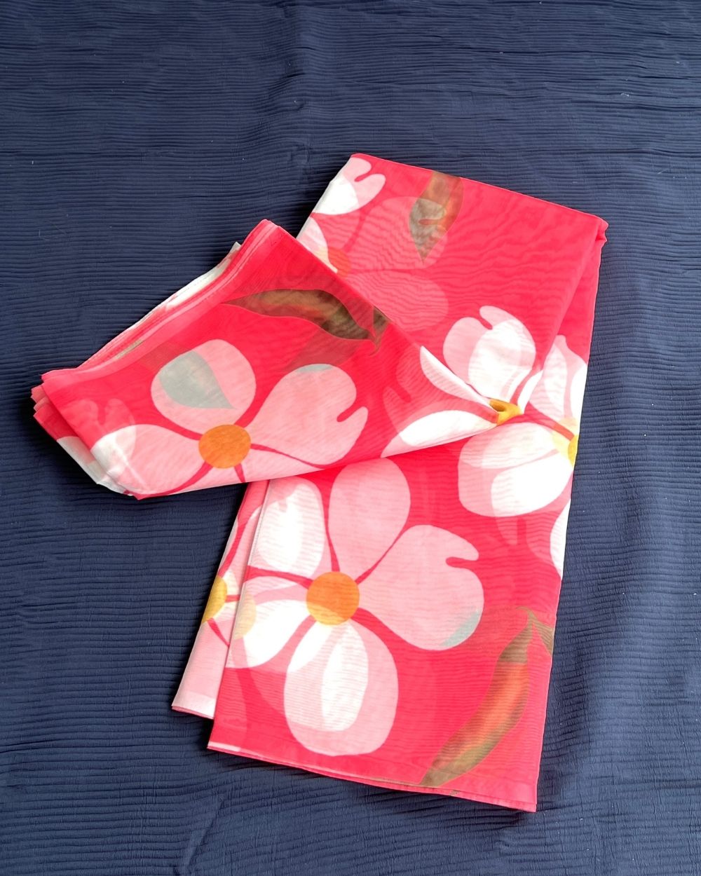 Premium Printed Organza Red Colour 42 Inches Width