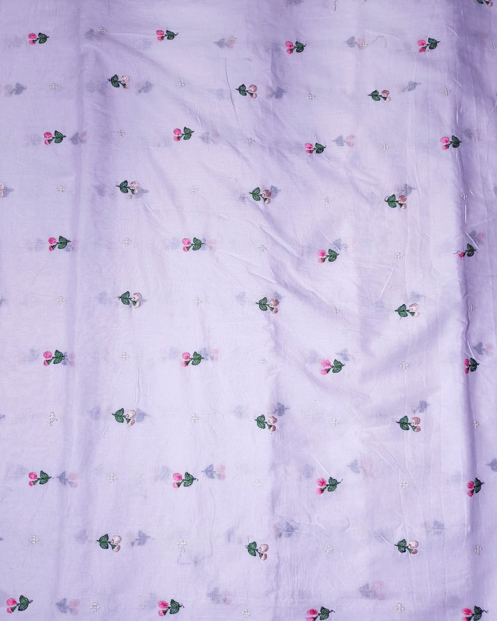 Mal Cotton with Thread Work Light Lavender Colour 40 Inches Width