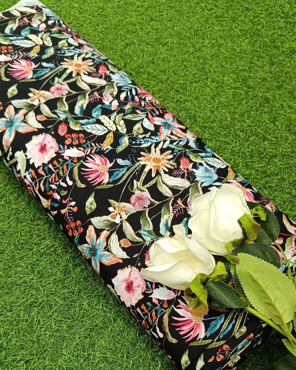 Printed Fiona Black Colour 44 Inches Width