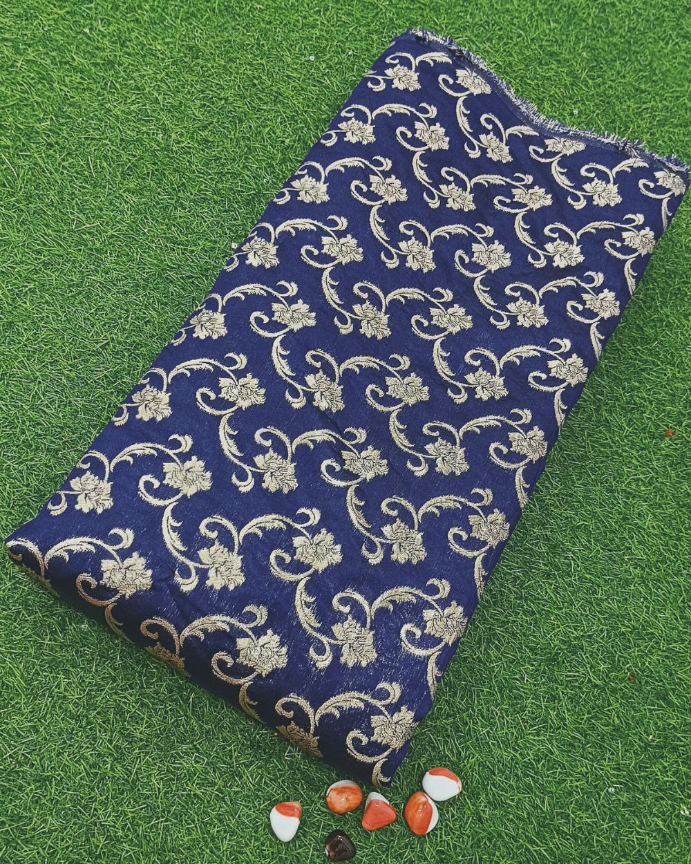 Jacquard Brocade Royal Blue Colour 44 Inches Width