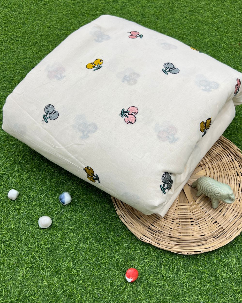 Kora Cotton Work Multicolor 45 Inches Width