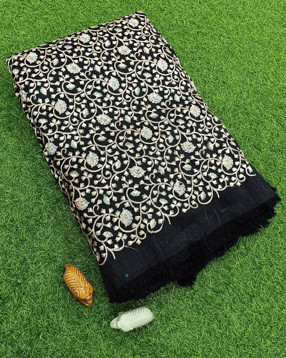 Mulberry Silk Work Black Colour 42 Inches Width