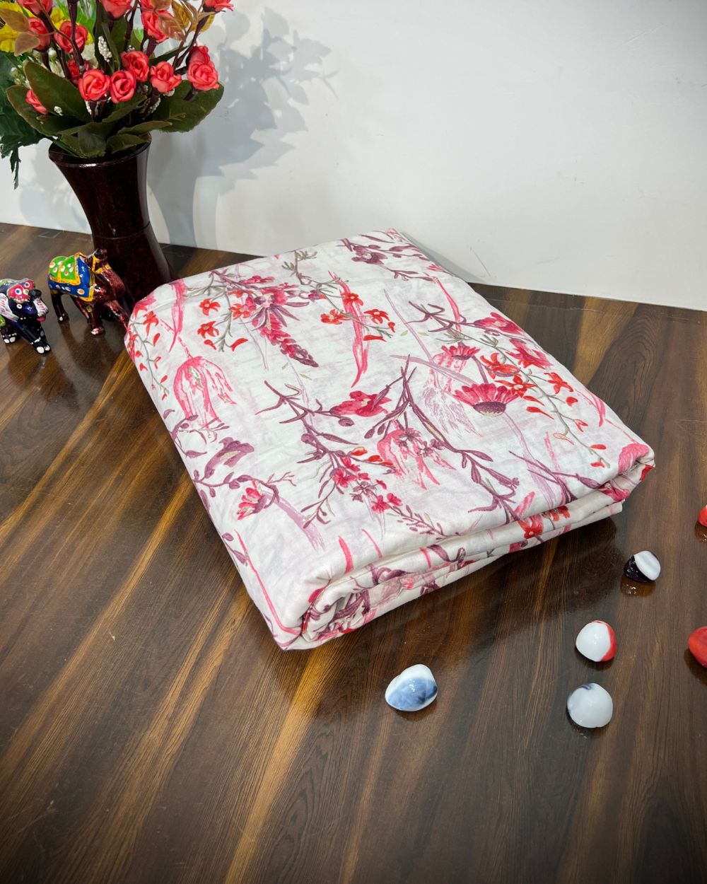 Mal Cotton with Foil White Colour 46 Inches Width