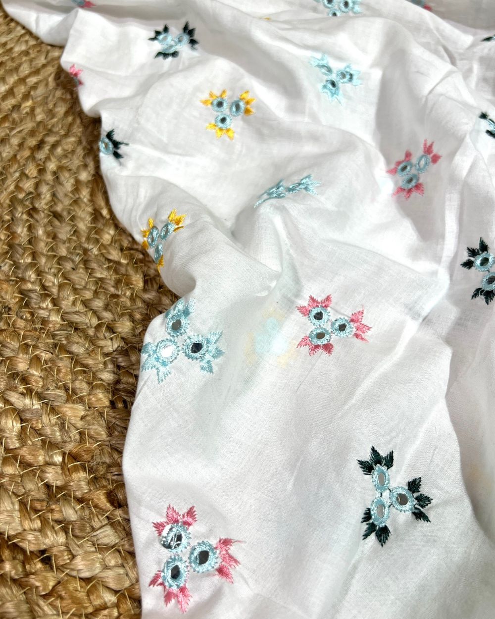 Cotton Work White Colour 44 Inches Width