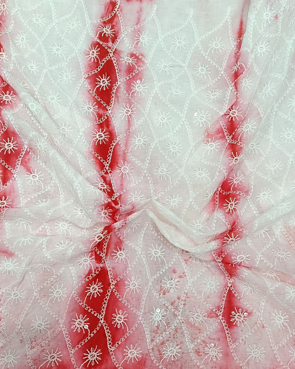 Cotton Shibori Work Red Colour 42 Inches Width