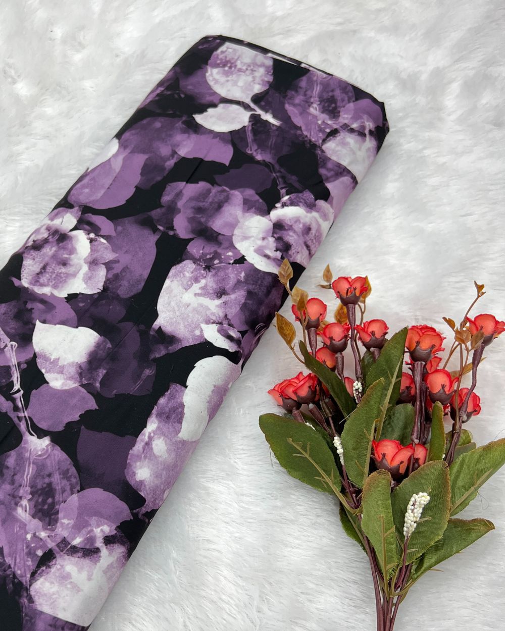Printed Fiona Purple Colour 44 Inches Width
