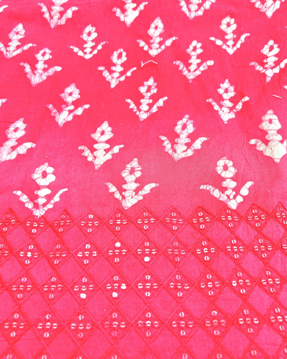 Muslin with Border Work Pink Colour 45 Inches Width