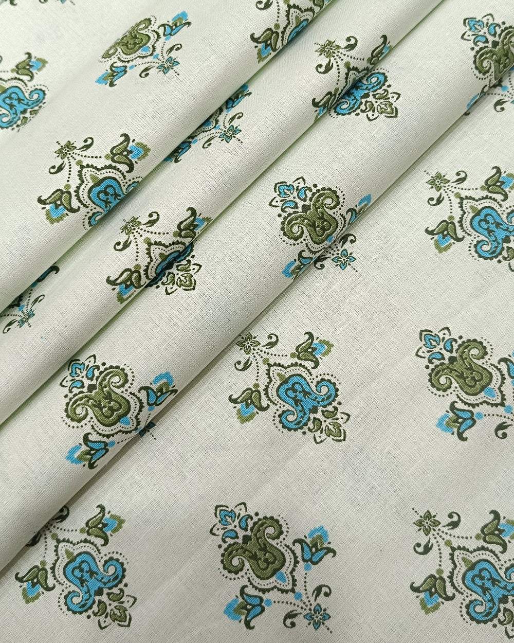 Printed Cotton Light Pista Colour 42 Inches Width