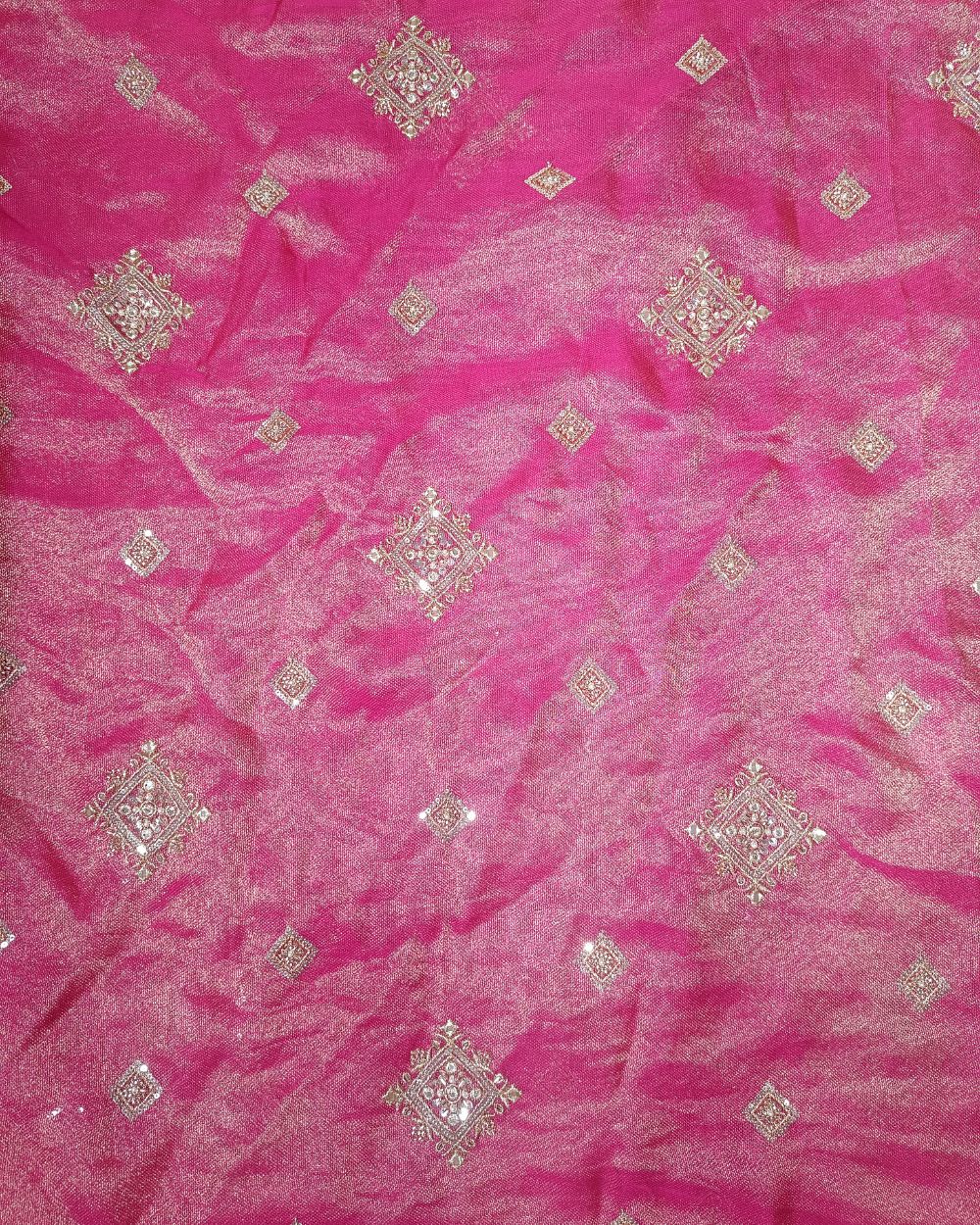 Premium Burberry Silk Work Rani Pink Colour 44 Inches Width