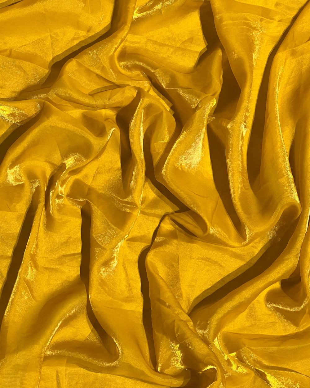 Plain Space Silk (Fendy Satin) Mustard Yellow Colour 45 Inches Width