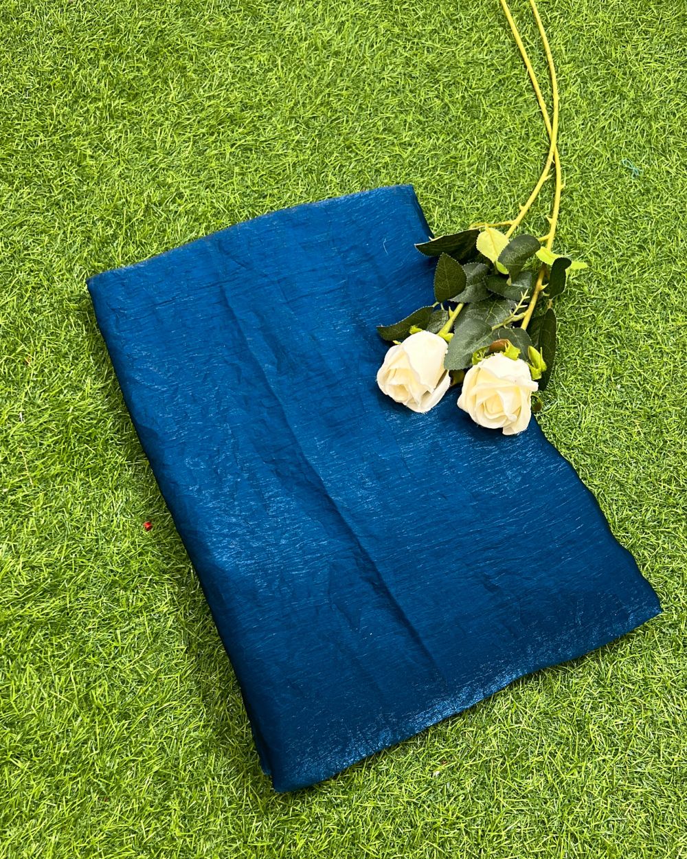 Plain Pure Space Satin Silk Saree Without Blouse Kerosene Colour 48 Inches Width