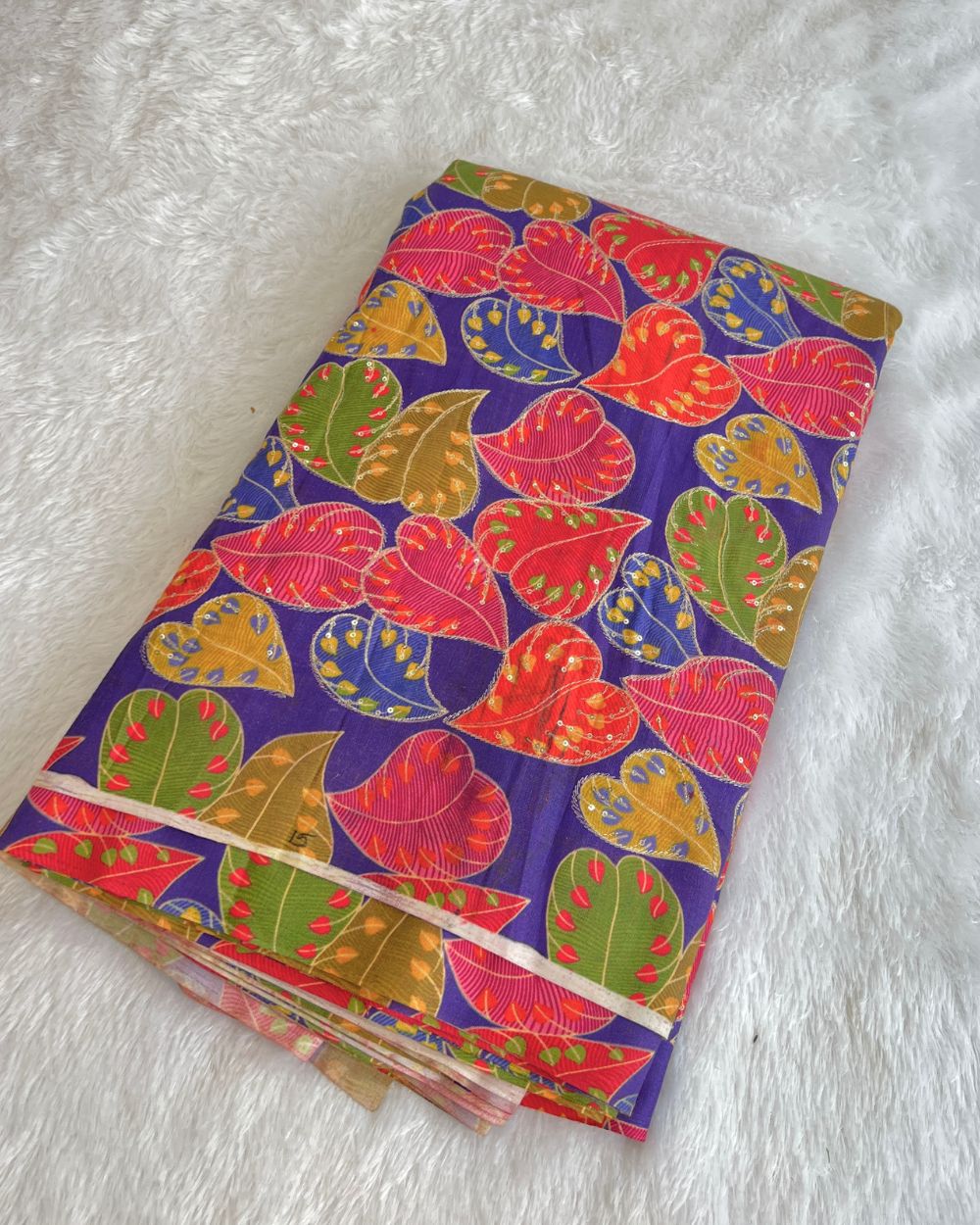 Mix Cotton Work Purple Colour 40 Inches Width