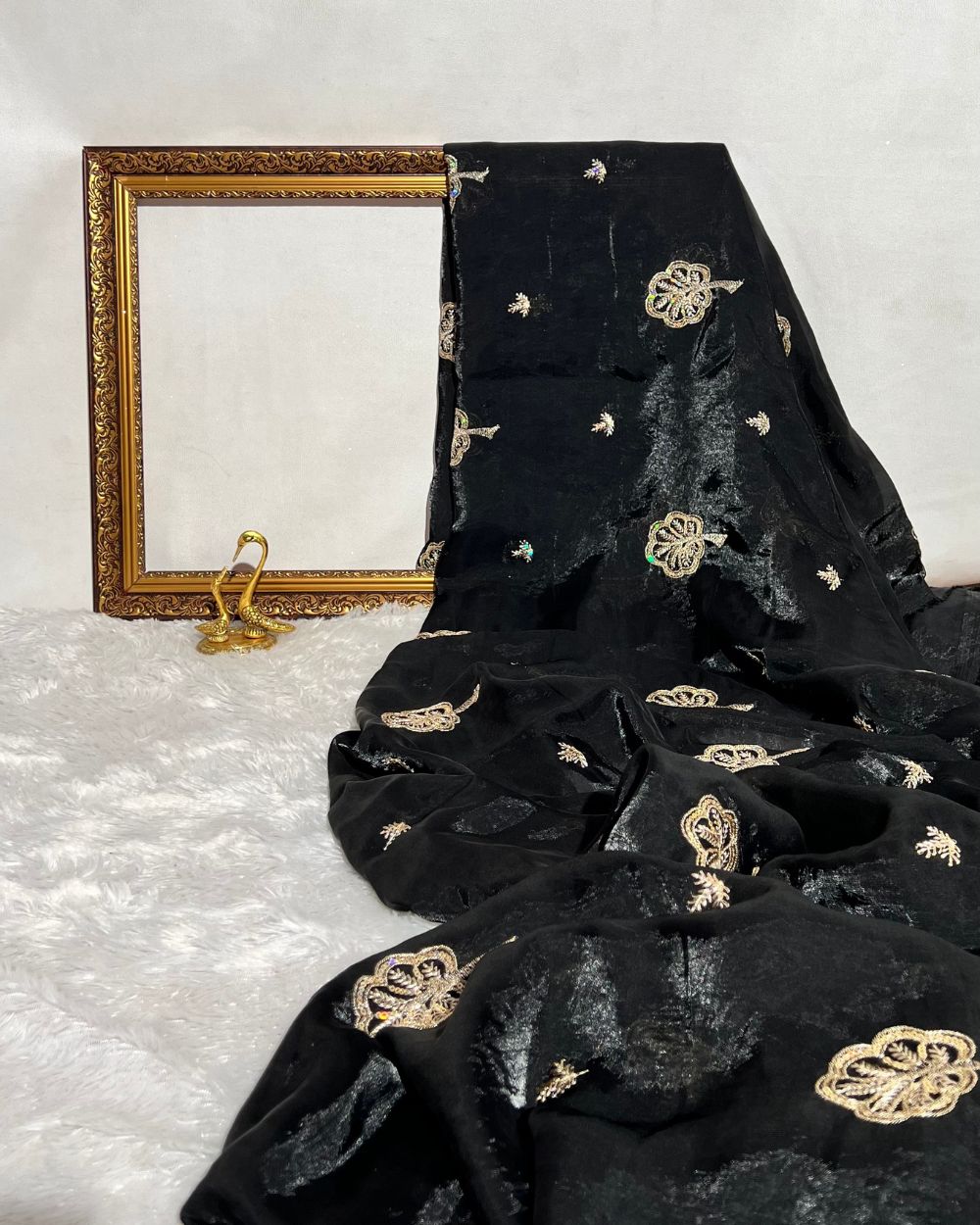 Space Silk Work Black Colour 46 Inches Width