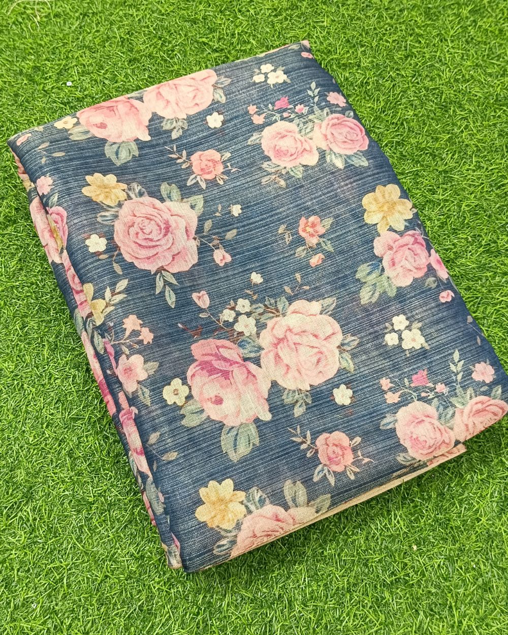 Printed Zari-Digital Navy Blue Colour 42 Inches Width