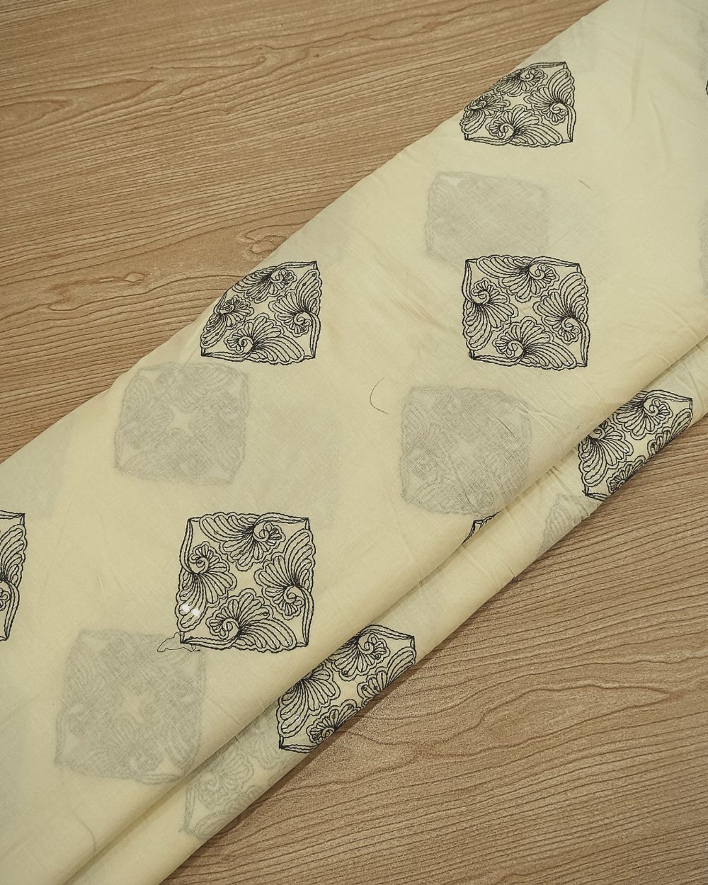 Cotton Work Lemon Yellow Colour 40 Inches Width
