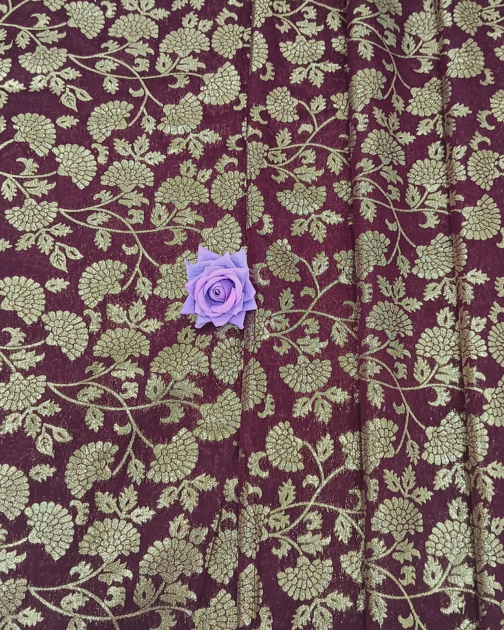 Chanderi Work Brown Colour 44 Inches Width