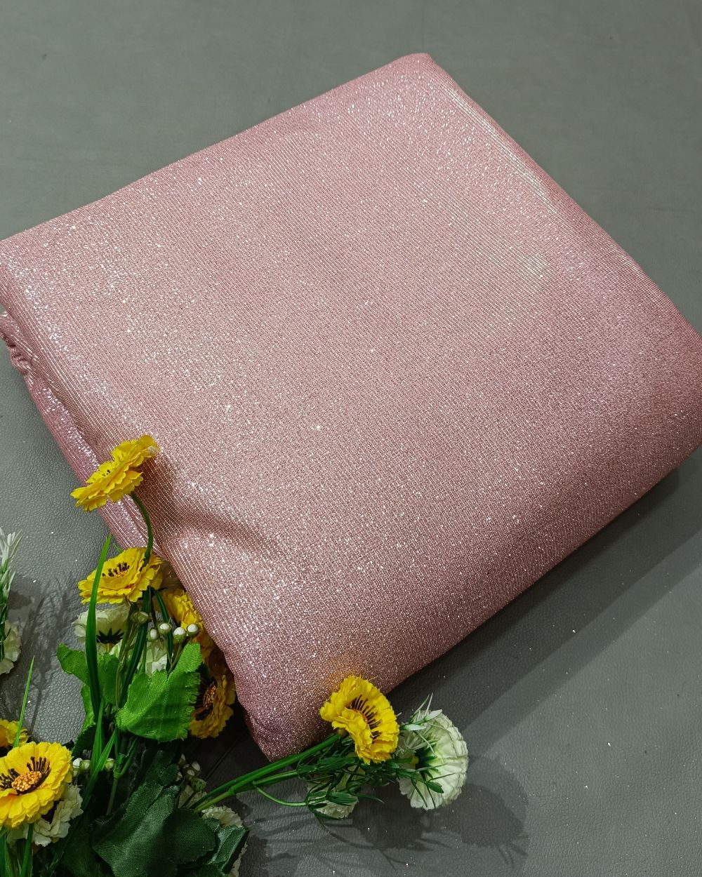 Imported Sparkle Peach Pink Colour 55 Inches Width