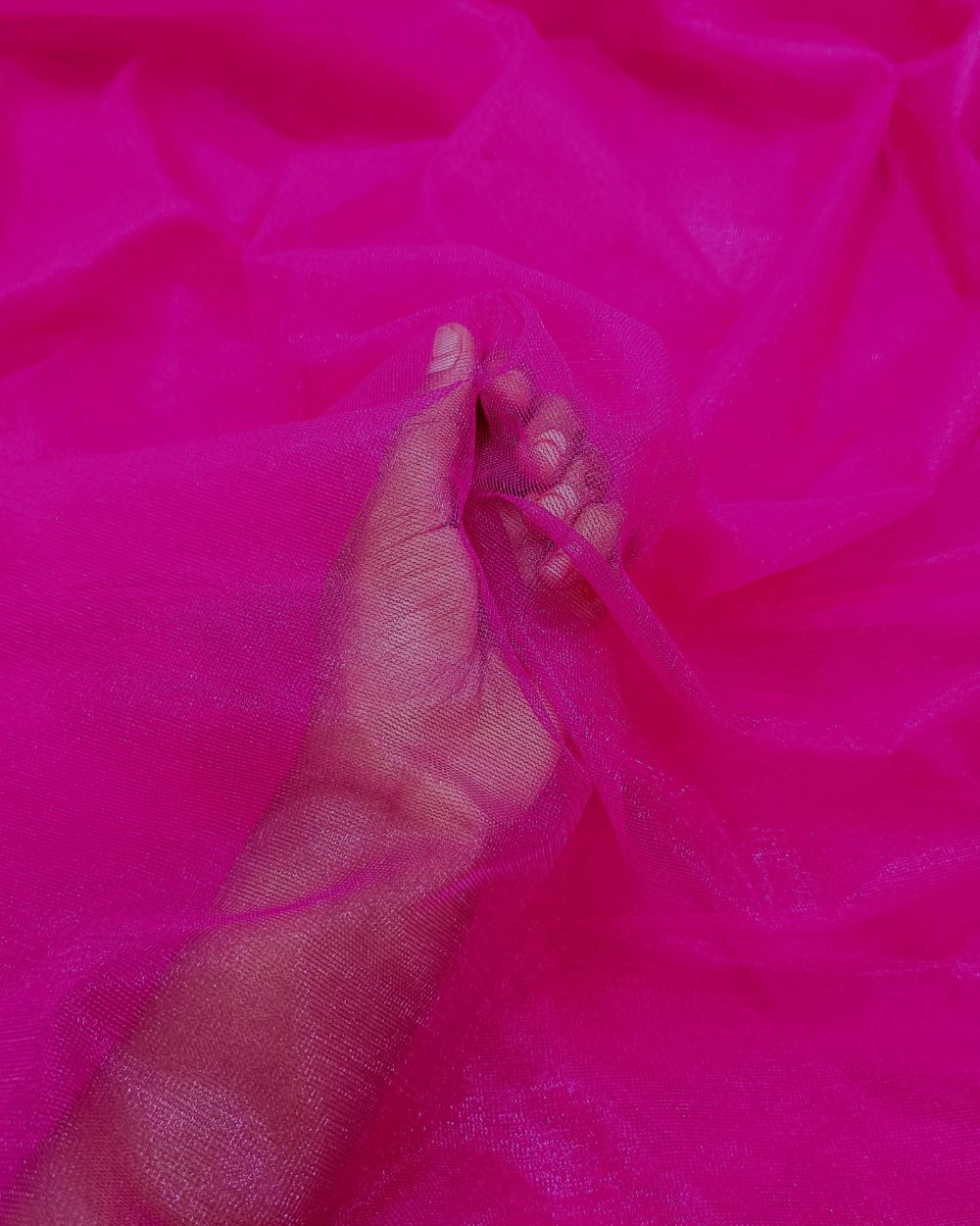 Plain Net-silky Hot Pink Colour 44 Inches Width