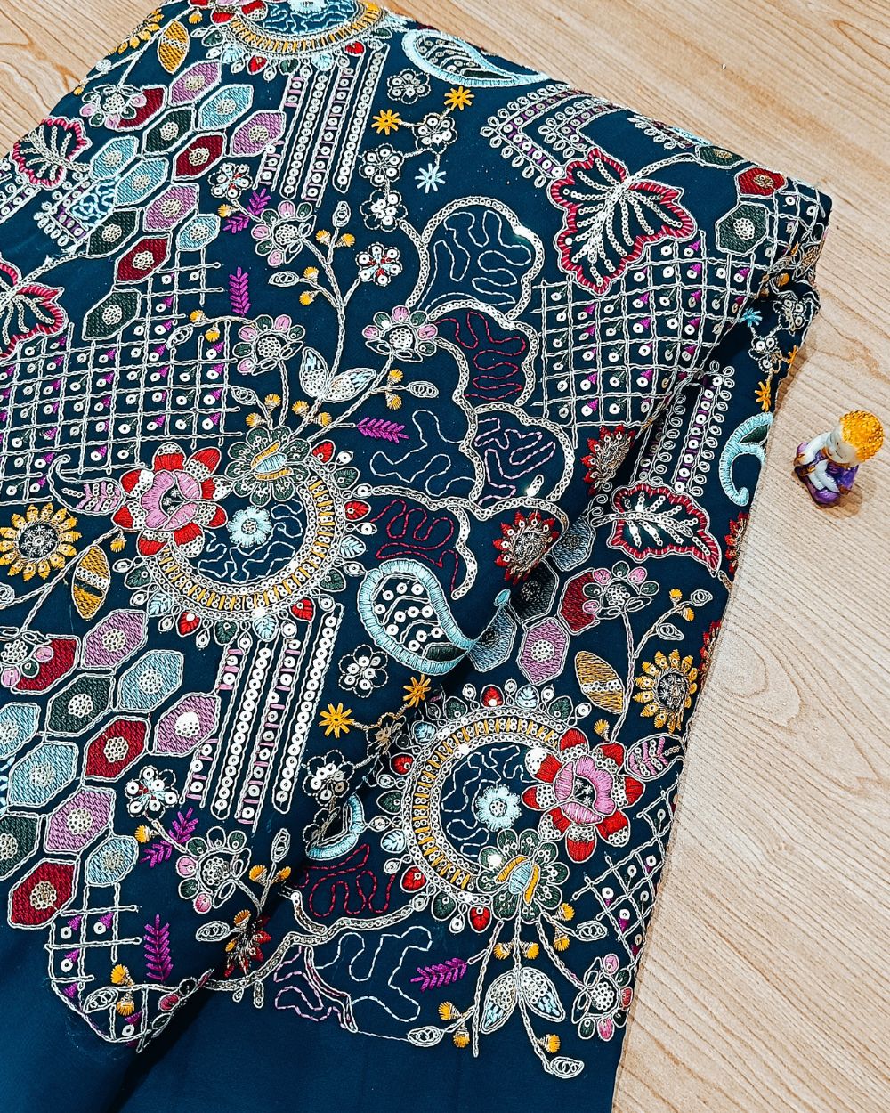 Georgette Work Kerosene (Multicolor) Colour 43 Inches Width