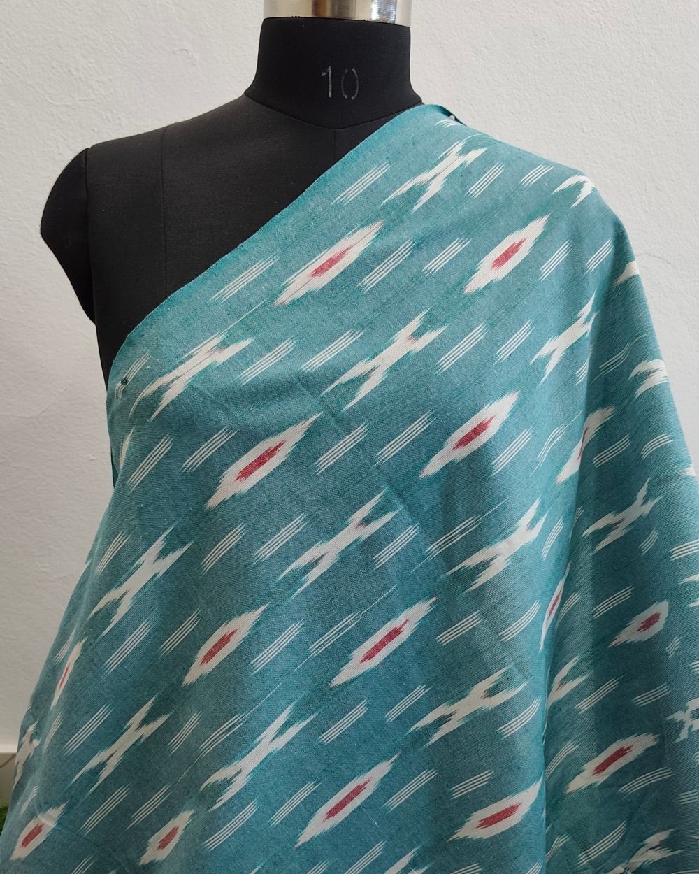 Woven Pure Cotton Ikat Pastel Blue Colour 42 Inches Width