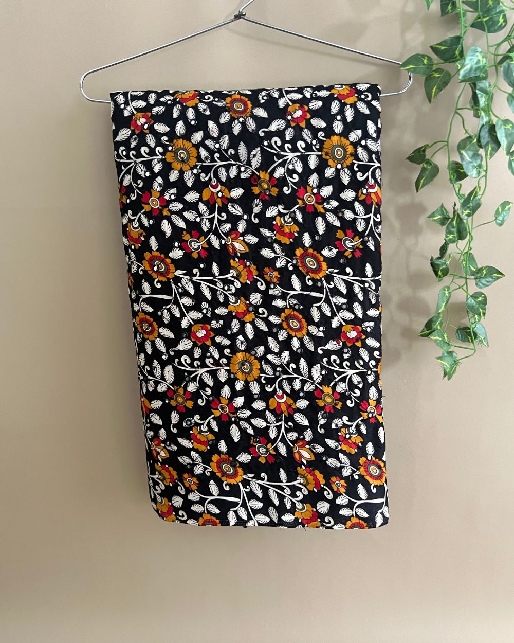 Cotton Abla Work Black Colour 42 Inches Width