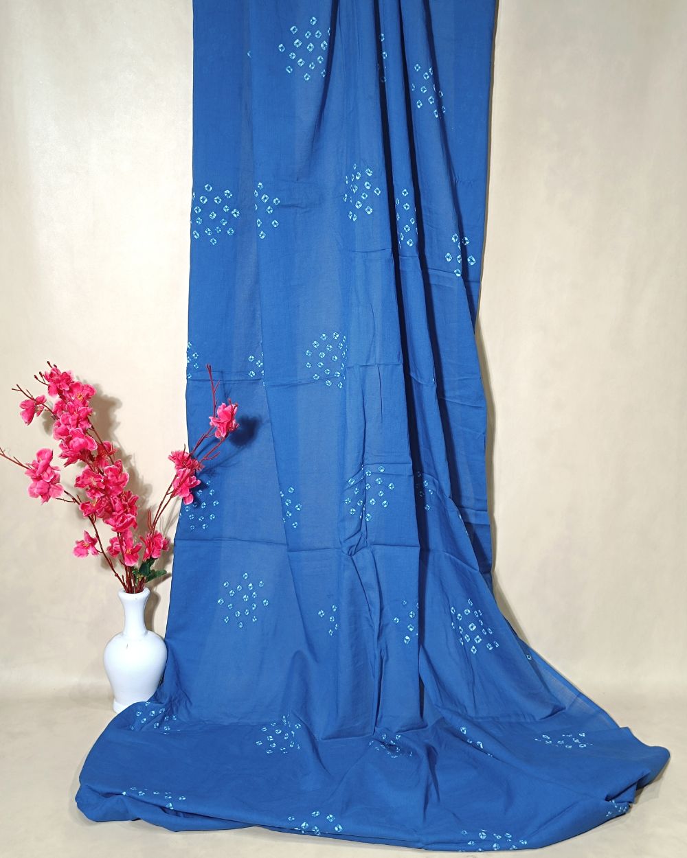 Pure Soft Cotton Bandhani Print Blue Colour 44 Inches Width