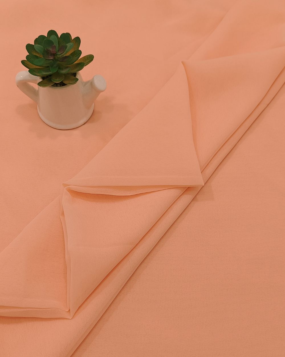 Plain Georgette Buff Orange Colour 44 Inches Width