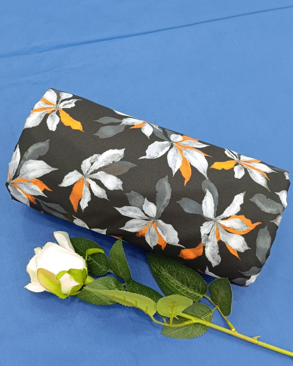 Printed Crepe Digital Black Colour 44 Inches Width