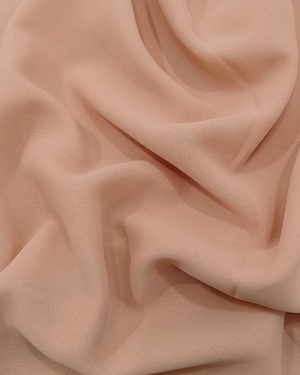 Plain Georgette Peach Puree Colour 44 Inches Width