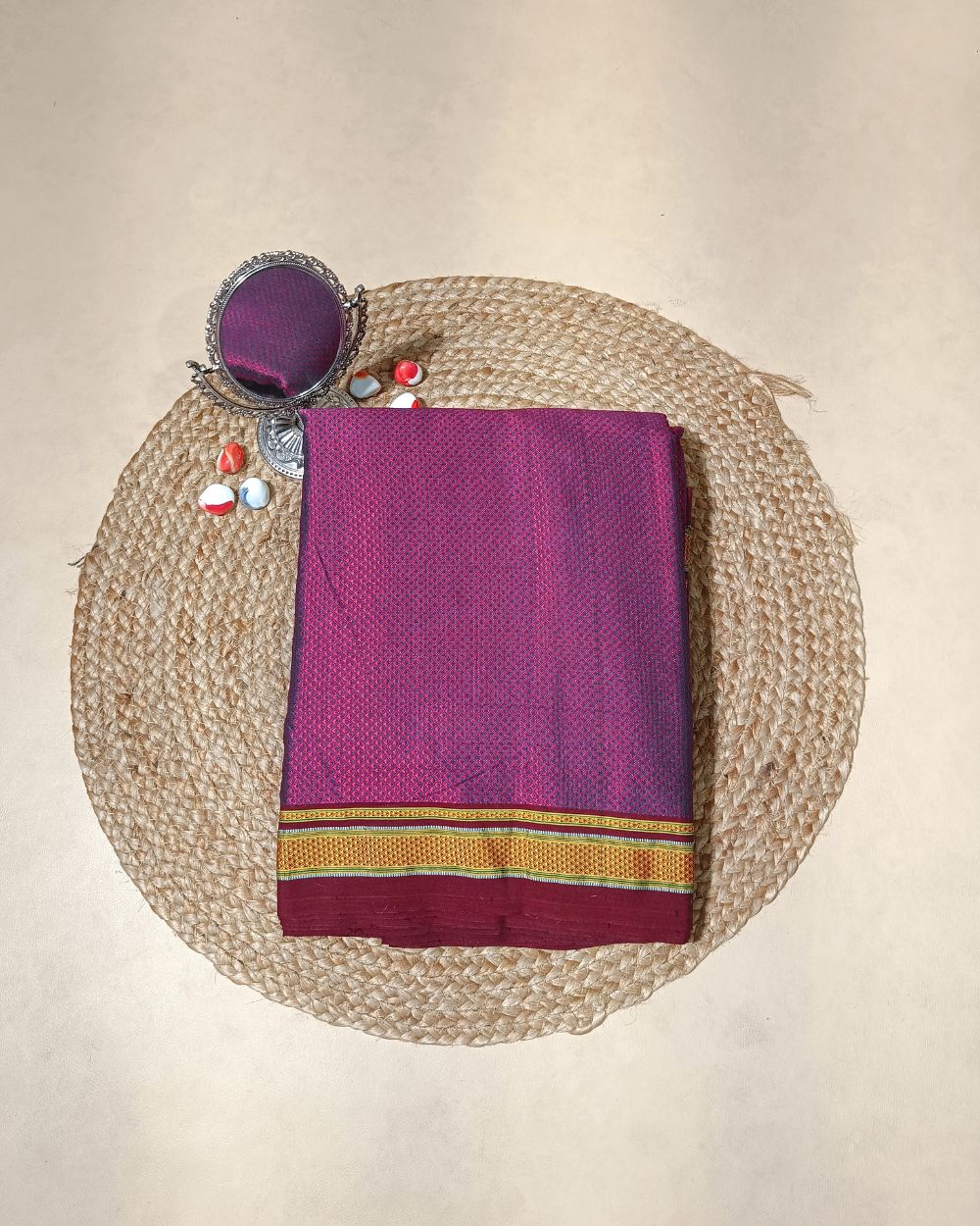 Cotton Khun Wine Colour 36 Inches Width