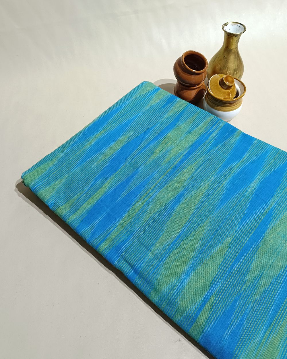 Woven Pure Cotton Ikat Blue 42 Inches Width