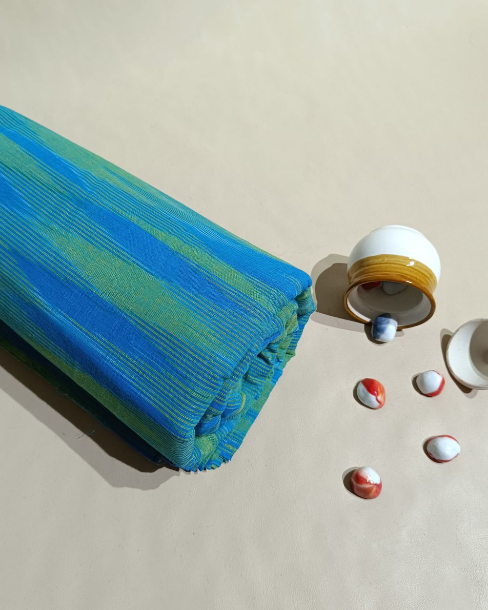 Woven Pure Cotton Ikat Blue 42 Inches Width