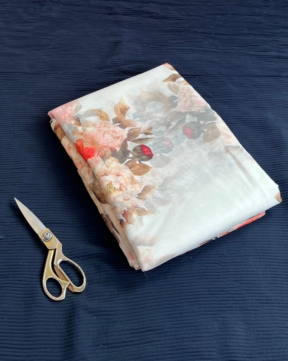Premium Printed Organza Off White Colour 42 Inches Width