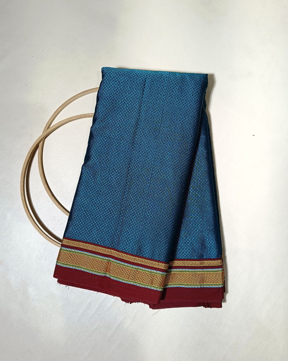 Cotton Khun Peacock Blue Colour 36 Inches Width