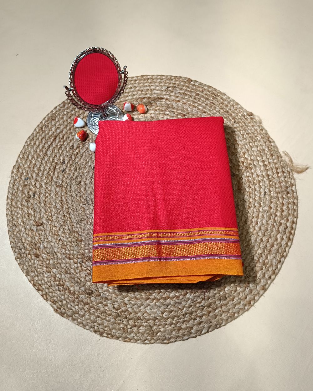 Cotton Khun Red Colour 36 Inches Width