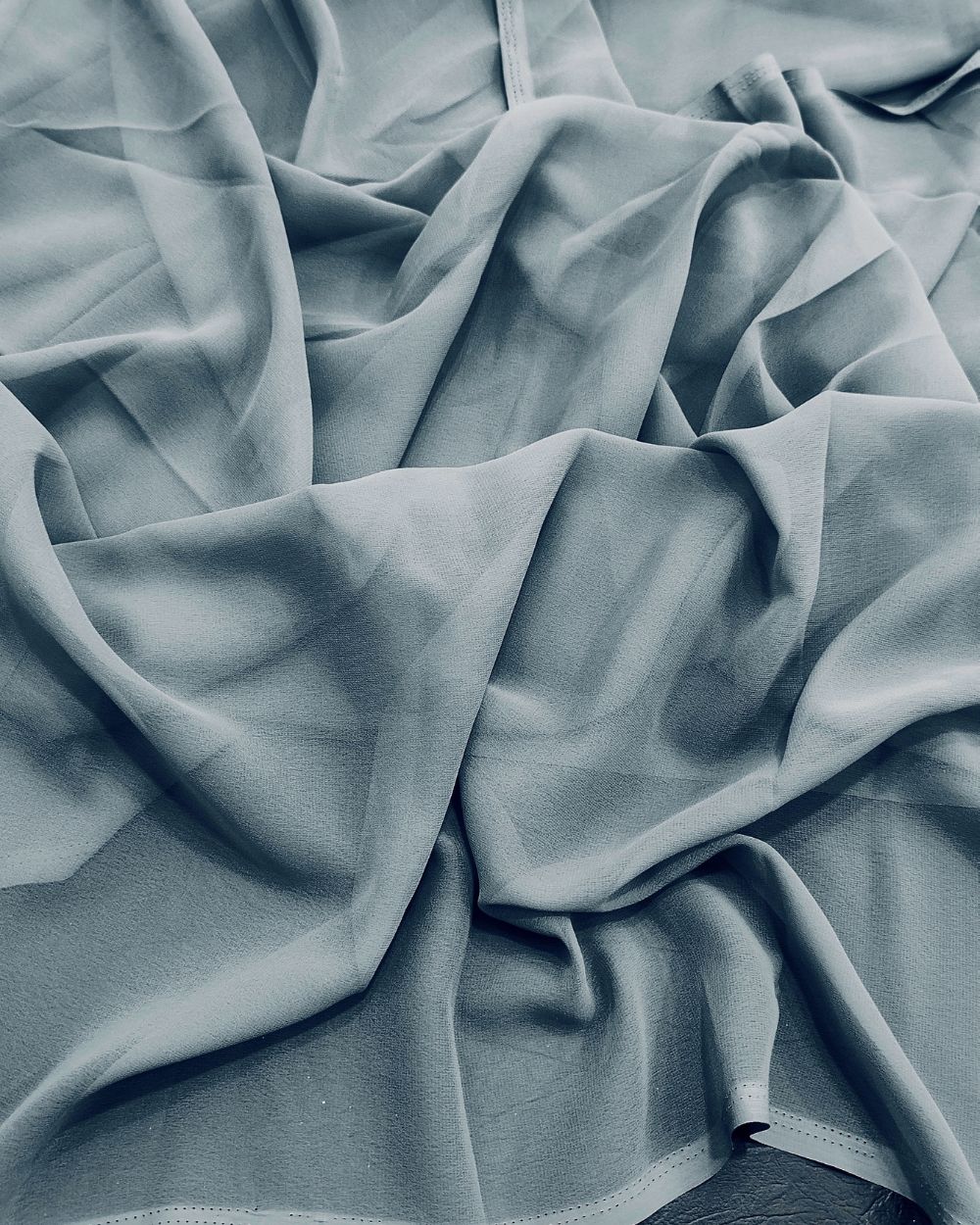 Plain Georgette Light Blue Grey Colour 44 Inches Width